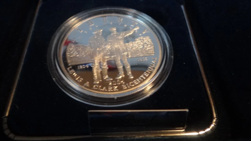 2004-P $1 Proof Lewis & Clark Bicentennial Silver Dollar Box, OGP & COA - Image 1 of 1