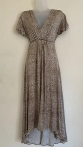 MARA HOFFMAN (M) Pure Silk Dip Hem Maxi Dress. Animal Print. - Picture 1 of 13