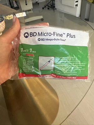 BD Micro-Fine Plus U100 1ml Syringe 0.30mm 30g x 8mm Tube New Sealed UK Seller - Image 1 of 3