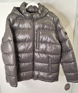 Men's Michael Kors Size XXL Smoke Grey Hooded Puffer Jacket Coat NEW - Picture 1 of 7