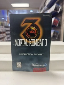 Mortal Kombat 3 - Authentic Super Nintendo SNES Instruction Manual Booklet MK3 - Picture 1 of 5