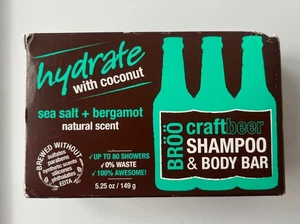 BROO Hydrate MIT Kokos CRAFT BEER SHAMPOO BODY BAR Meersalz + Bergamotte - Bild 1 von 4