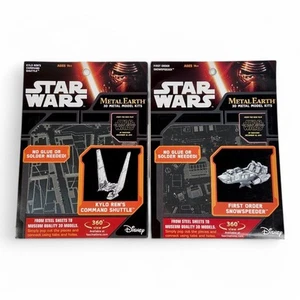 Star Wars Metal Earth 3D Model Kits Kylo Ren’s Command Shuttle and Snowspeeder - Picture 1 of 2