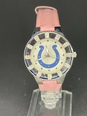 GameTime NEW Women’s Indianapolis Colts 36mm Watch  Crystal  PINK Leather Strap - Image 1 of 4