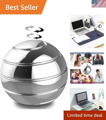 "Bola giratoria de ilusión óptica plateada de 1,5"" - Juguete de escritorio para aliviar el estrés" Foto 1 de 4