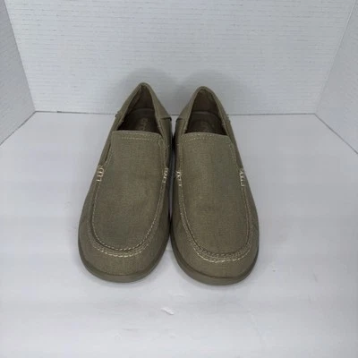 Crocs Para Hombre 8 Santa Cruz Zapatos Mocasines Sin Cordones Cómodos Lona Tostado Excelente Foto 1 de 4