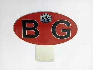 Vintage Car "B G" British Guiana Front Grill Decal Badge (Metal) |Fit For - Picture 1 of 11