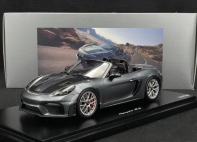 Porsche 718 Spyder RS Vanadium Grey Metallic 1/18 Spark Dealer Ed. w/ Case - Image 1 of 4