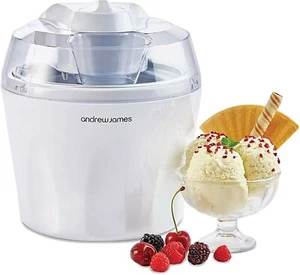 andrew james ice Cream Maker Machine RED AND WHITE COLOURS - Picture 1 of 4