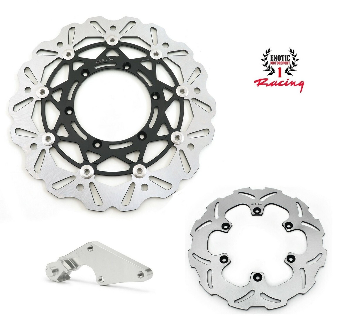 320mm Floating Rotor Motorcycle Brake Disc & Bracket Set - Blue For ...