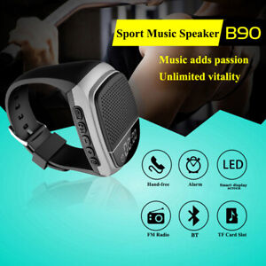 Multi Function Wireless Wrist Sports Bluetooth Speaker Wearable Watch Black