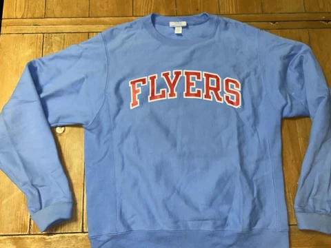 Dayton Flyers Sweatshirt Mens Small Blue Pullover Reverse Weave Champion Cover