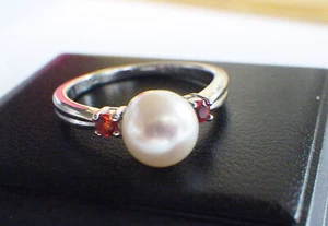 JOYERÍA PRECIOSO ANILLO PLATA PERLA ÓPALO DE FUEGO 464 18 57 perla de núcleo de concha - Imagen 1 de 3