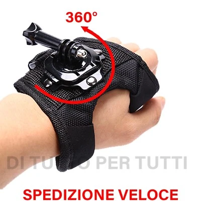 Supporto mano impugnatura fascia dorso pugno Per GoPro Hero 9 8 7 6 5 Xiaomi Yi - Immagine 1 di 4