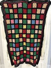 Beautiful Granny Square Crochet Afghan Throw Handmade Blanket Granny 48x30