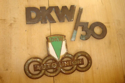emblema antiguo original inscripción capó DKW Quickaster tipo 30 Autounion Foto 1 de 4