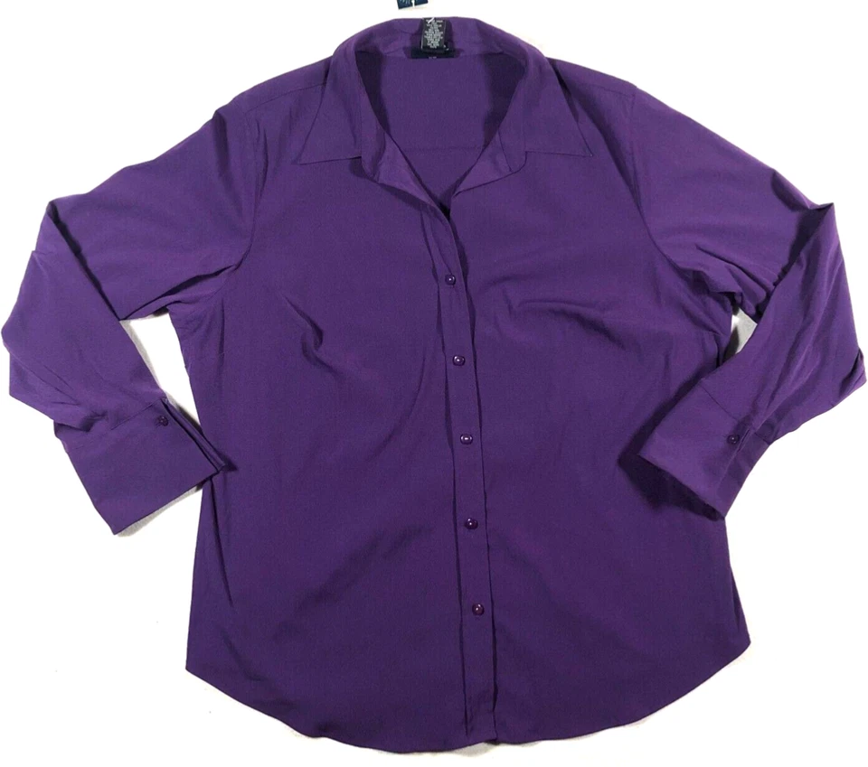 Blusa Venezia Jeans Mujer Talla 18/20 Púrpura Elastizada Abotonada Manga Larga Nueva con Etiquetas Foto 1 de 4