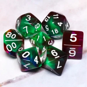 NEW RPG / D&D Dice Set of 7 - Bottom of the Sea - mix of dark translucent colors - Picture 1 of 3