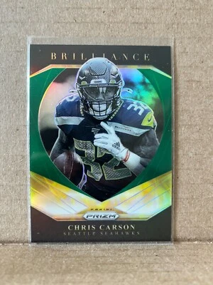 Chris Carson 2020 Panini Prizm Brilliance Green Prizm #15 - Image 1 of 2