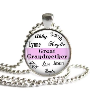 Great Grandmother Grandkids Personalized Pendant Charm Keychain Custom 8 names - Picture 1 of 1