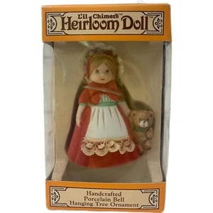 Vintage Jasco Lil Chimers Heirloom Doll Christmas Ornament Bell Porcelain Taiwan - Picture 1 of 9