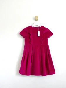 NEW! Jacadi Paris Girls Velvet Dress Magenta Pink SZ 10 - Picture 1 of 6