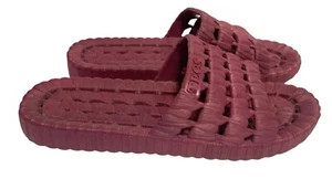 Tecs Womens Size 240 7 Purple Slip On Slide Sandals Shoes Plastic Relaxed Flat W - Picture 1 of 5