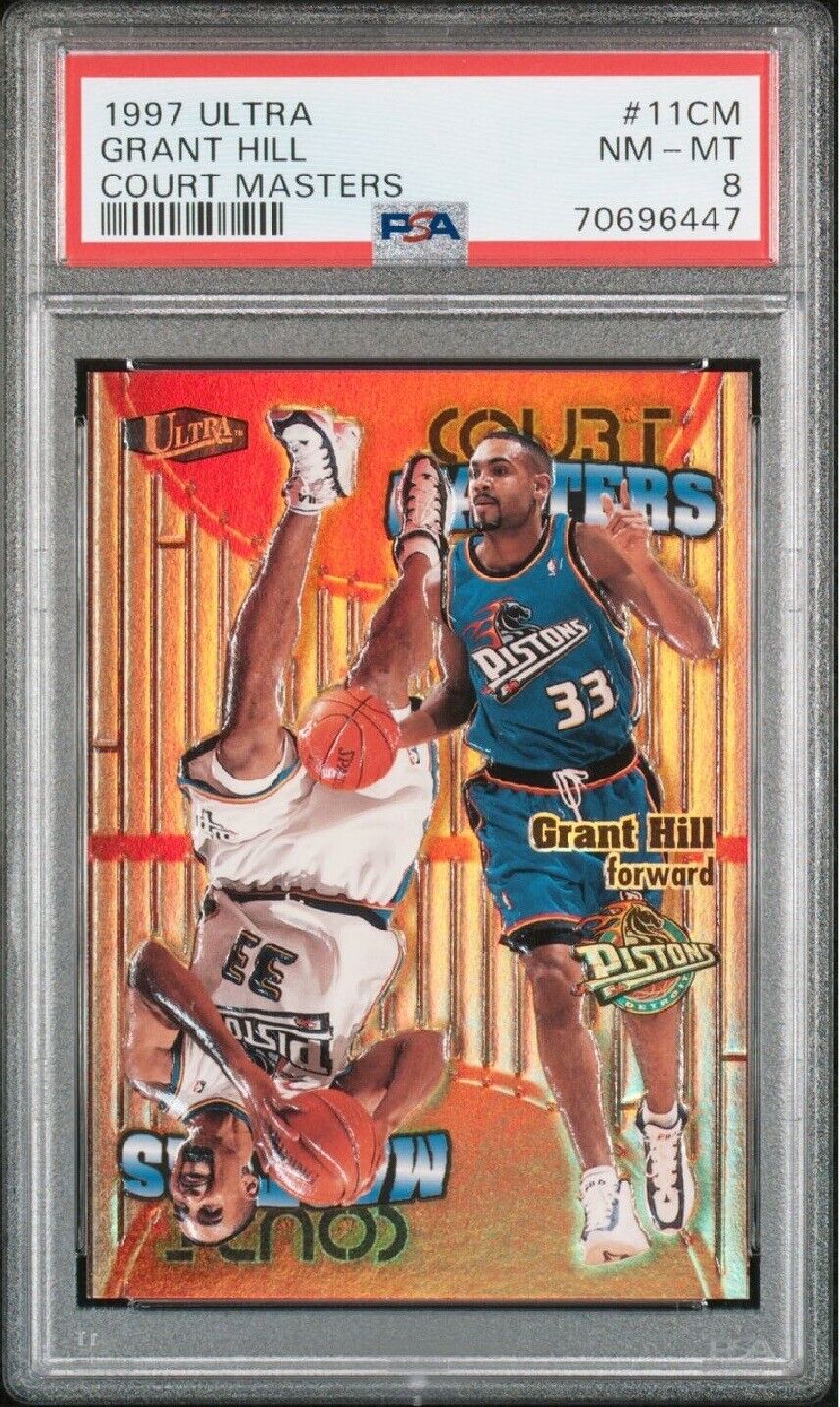 1997 Ultra Court Masters Grant Hill PSA 8 Pistons #11