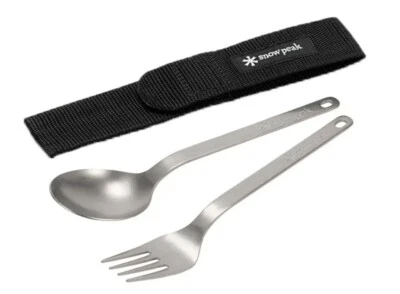 Snow Peak "Whopper Weapon” Fork & Spoon Titanium with Limited Black Case  Japan - Image 1 of 4