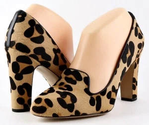 $250 VIA SPIGA LORENA Leopard Print Pony Hair Leather Designer Pumps 6.5 - Picture 1 of 4