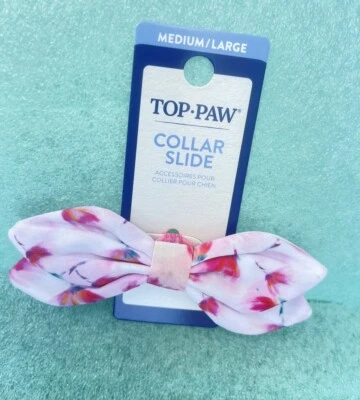 Top Paw Pink Peony Neoprene Dog Bow Slide  Size Medium : Large - Image 1 of 4