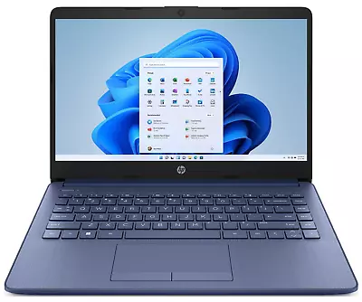 New HP Stream Laptop 14" HD Celeron N4120 4GB 64GB eMMC Webcam Office 365 Blue - Image 1 of 4