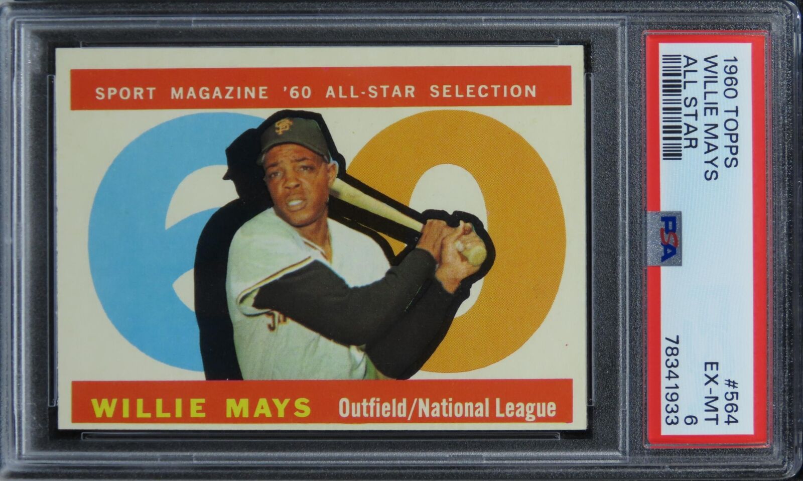 1960 Topps Willie Mays ALL STAR HOF #564 PSA 6 EX-MT