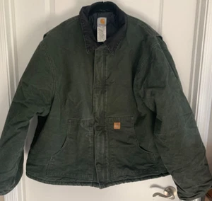 Abrigo Carhartt Acolchado Algodón Pesado Lona Pato RN#14806 J22 Musgo Talla 4XL - Imagen 1 de 15