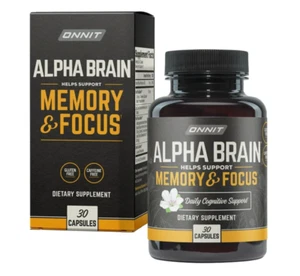 ONNIT Alpha BRAIN Premium Nootropic Brain Health Supplement, Memory and Focus - Picture 1 of 6