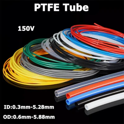 0,3mm-5,28mm metrisch PTFE Schlauch Rohr 150V Luft/Öl Rohr rot/klar/schwarz/gelb - Bild 1 von 4
