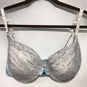 Joe Boxer Bra Heather Gray Teal Print 42D Underwire NEW - Picture 1 of 9