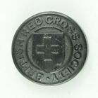 c.1900 Pressed Horn British Red Cross Society Uniform Button Original K3CT