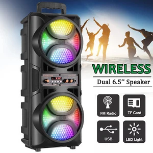 3000W Portable Bluetooth Party Speaker Sub woofer Heavy Bass Sound System w/ Mic - Picture 1 of 8