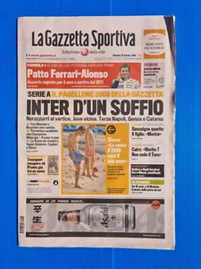 GAZZETTA DELLO SPORT 28 DICEMBRE 2008 FERRARI-ALONSO-INTER-GASCOIGNE-SHEVCHENKO - Foto 1 di 1
