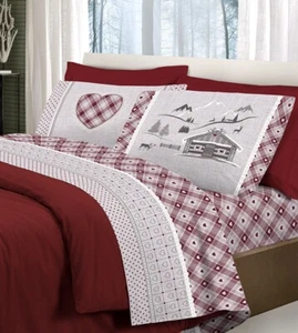Completo Letto Flanella 100% Cotone Chalet - Foto 1 di 26