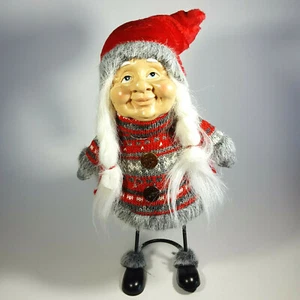 Mrs Claus Gnome Large Stuffed Plush Christmas Standing Holiday Tomte Spring Legs - Picture 1 of 17