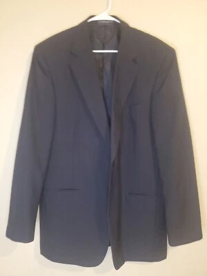 Jeffrey Banks Suit Coat Jacket Blazer Mens Sz 44L Blue Pin Striped Casual   - Image 1 of 4
