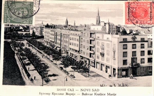 AK NOVI SAD /Serbien Bulevar Kraljice Marije, Straßenecke 1934 - Picture 1 of 1
