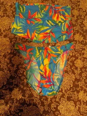 Conjunto de bikini vintage Venus estampado tropical talla pequeña Foto 1 de 4