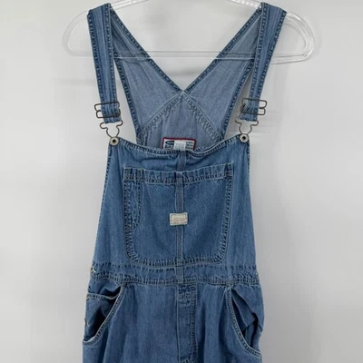 Mono vaquero azul marino antiguo lavado claro calce relajado para mujer XL Foto 1 de 4