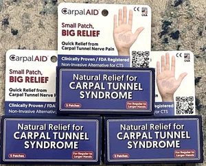 CarpalAID 15 Patches for Larger Hands Aid for Carpal Tunnel Relief Carpal Aid - Picture 1 of 2