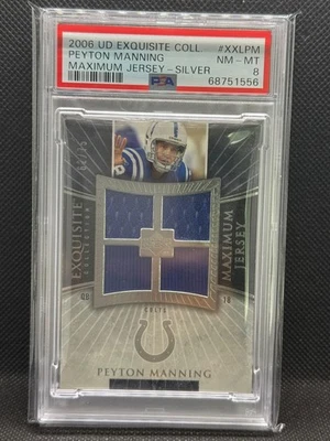 Peyton Manning 2006 UD Exquisite Collection Maximum Jersey /75 PSA 8 Colts - Image 1 of 2