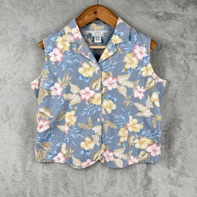 Женский жилет Jennifer Moore Размер L Разноцветный Цветочный Хлопок Коттеджкор Винтаж 90-е - Изображение 1 из 4