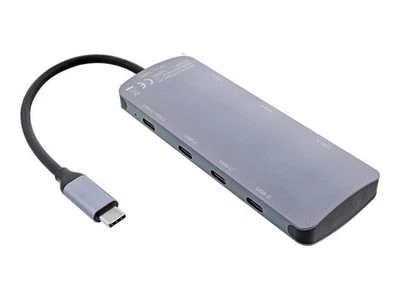 InLine Hub USB 3.2 Gen.2 4x USB-C + 3x USB-A PD 100W alluminio grigio 35392C - Immagine 1 di 4